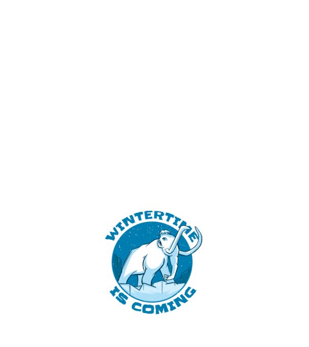 Vine Iarna Mamut model albastru închis pe tricou