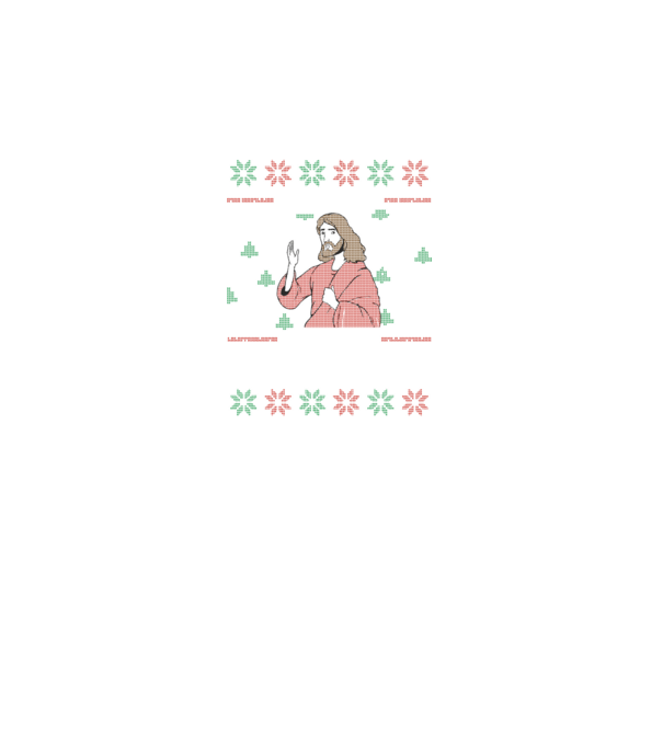 'Go Jesus, It''s Your Birthday Ugly Sweater' model negru pe tricou