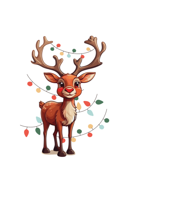 Festive Rudolph model negru pe tricou