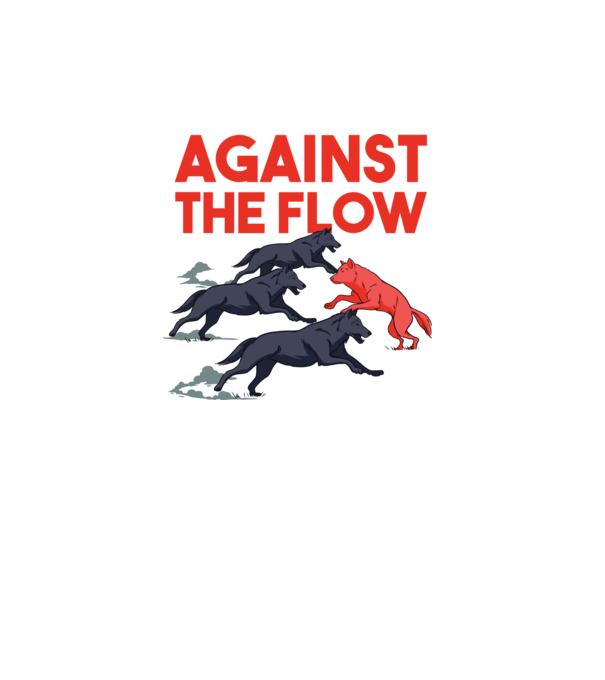 Against the flow - Împotriva curentului model alb pe tricou