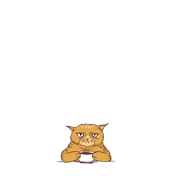 Grumpy Cat - Pisică supărată cu cafea model negru pe tricou