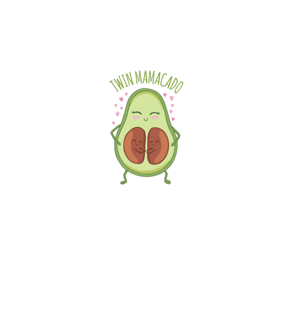 Gemeni Mamacado model alb pe tricou