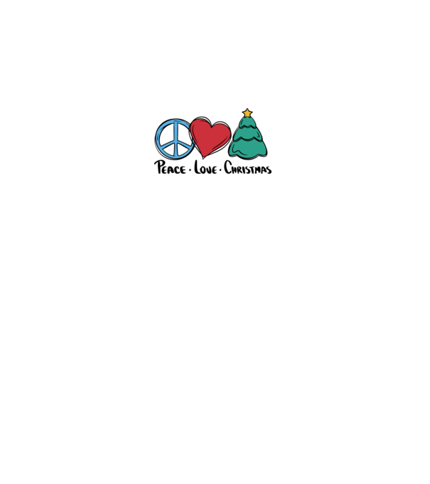 Peace Love Crăciun model alb pe tricou