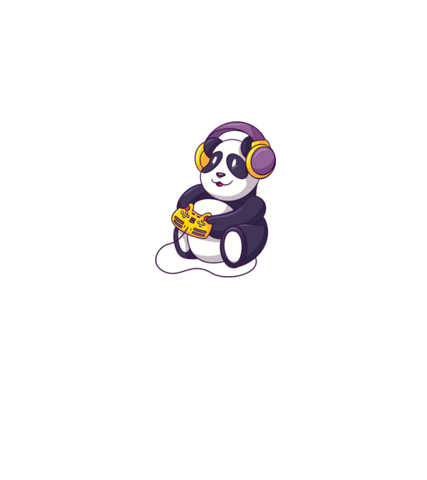 Gamer Panda model gri pe tricou