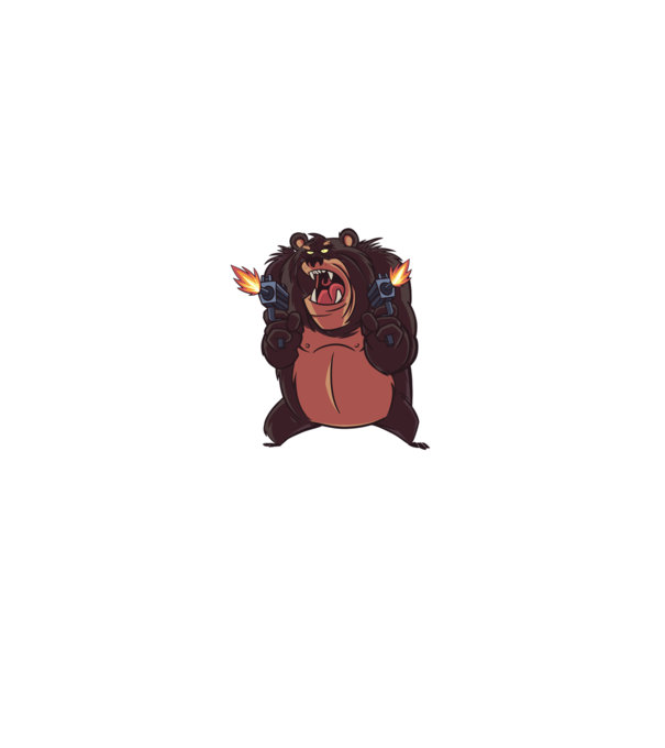 Pew Pew Pew Madafakas Urs model negru pe tricou