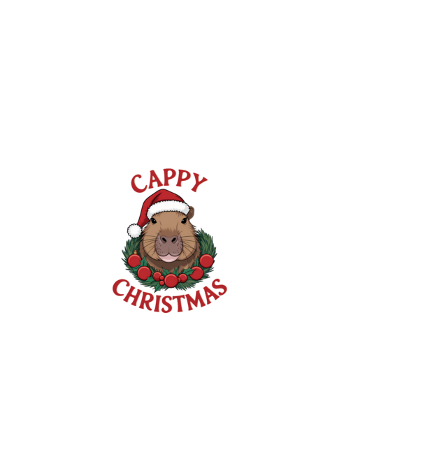 Cappy Christmas 2 model alb pe tricou