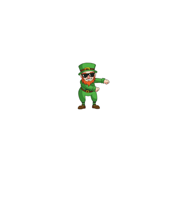 Leprechaun Floss DAB model alb/roșu pe tricou