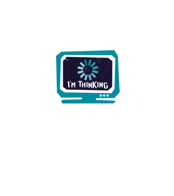 'I''m thinking Mă gândesc' model alb pe tricou
