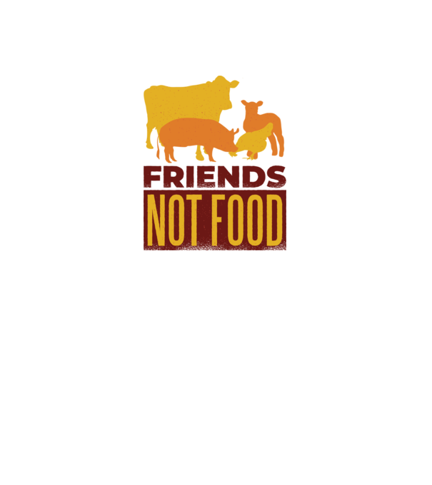 Friends not Food Vegán model nisipiu pe tricou