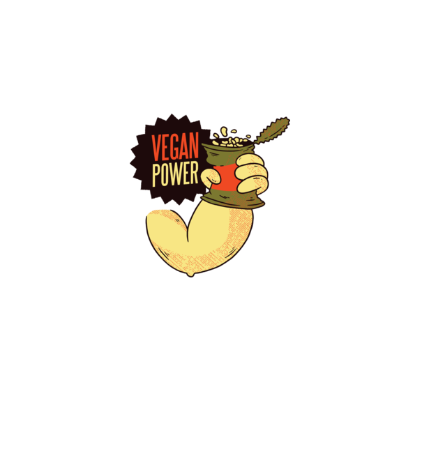Putere vegan model negru pe tricou