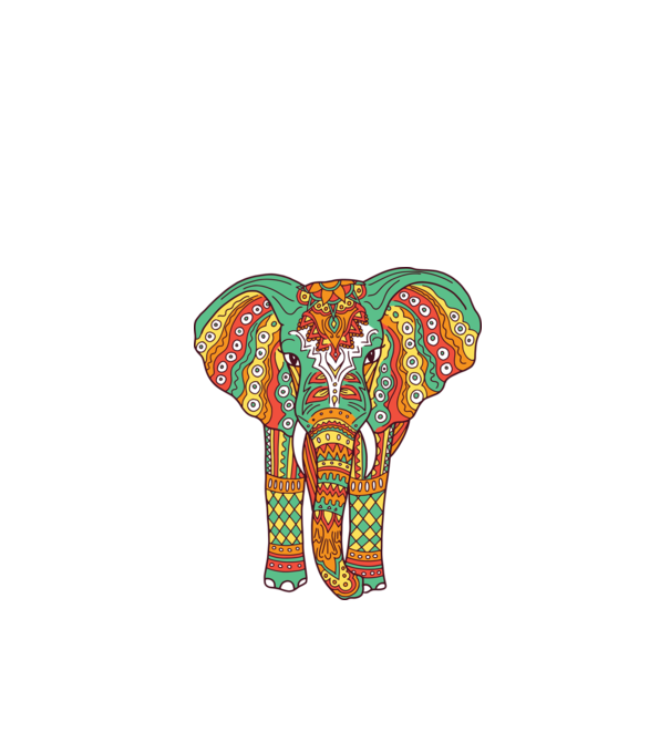 Mandala Elefant model alb pe tricou