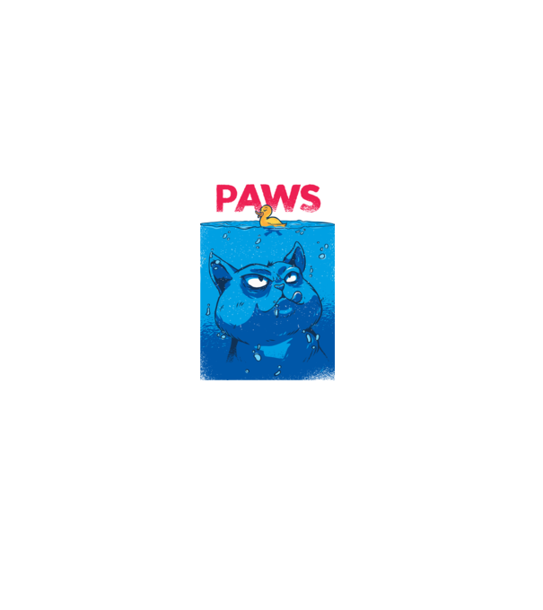 Paws Pisică la atac model negru pe tricou