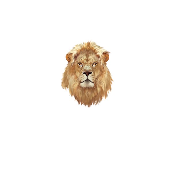 lion head paint model alb pe tricou