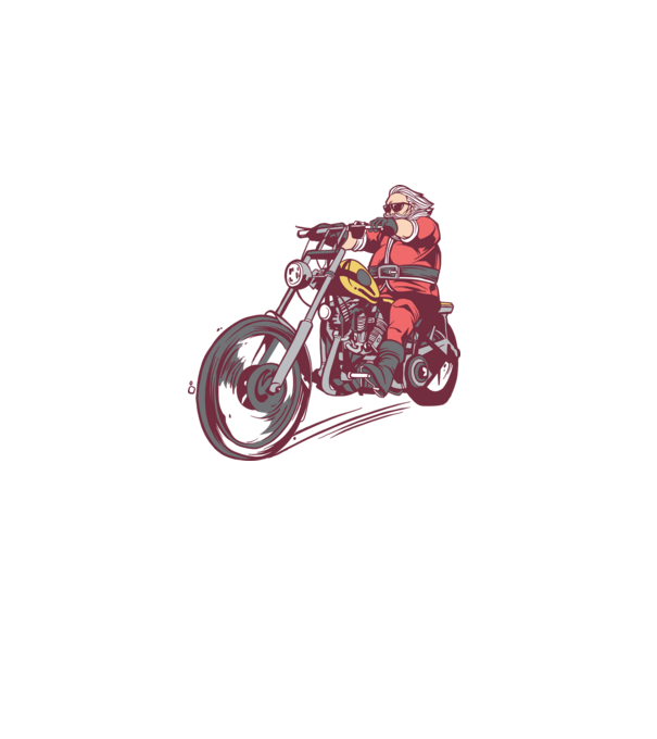 Moș Crăciun motociclist model gri pe tricou