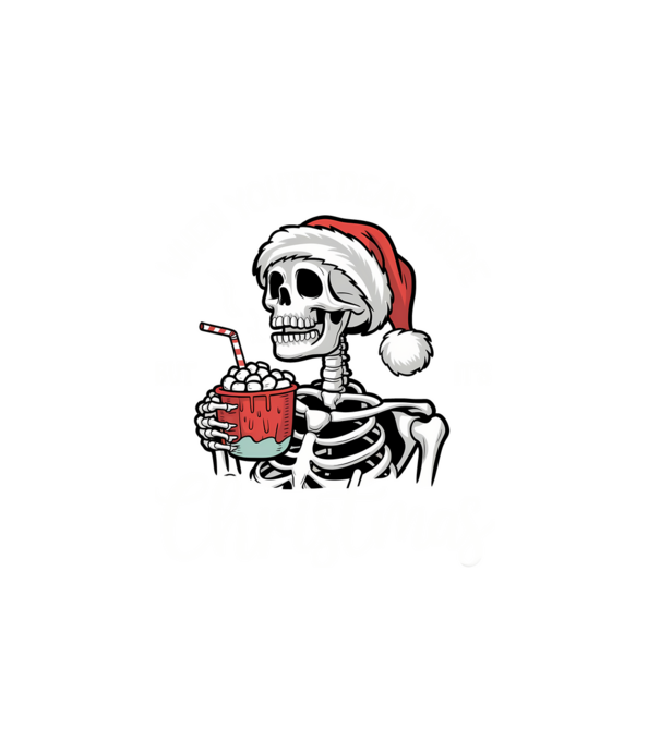 Dead inside, but it's christmas Negru model alb pe tricou