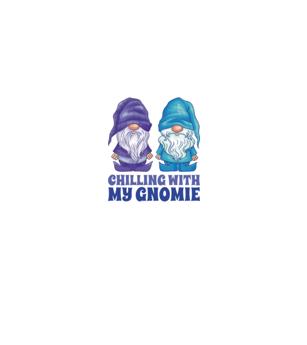 Chilling with my Gnomie model alb pe tricou
