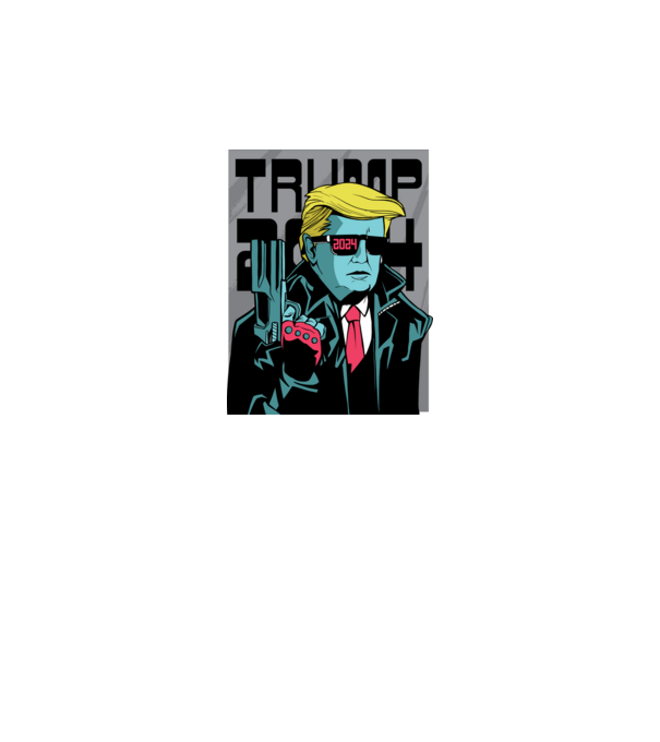 Trump Terminator 2024 model negru pe tricou