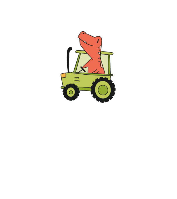 Tractor dinozaur model gri pe tricou