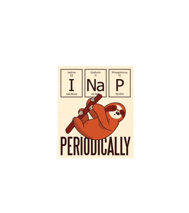 I NaP Periodic tricou leneș model negru pe tricou