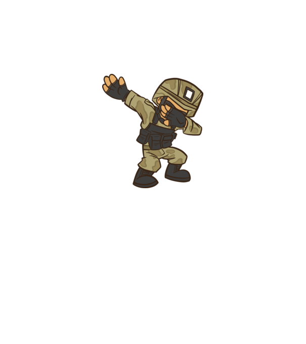 Soldat DAB model gri închis pe tricou