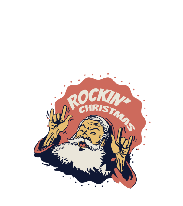 'Rockin'' Christmas Crăciun' model alb pe tricou