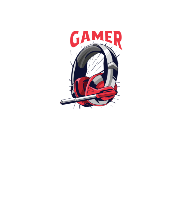 Căști Gamer model alb pe tricou