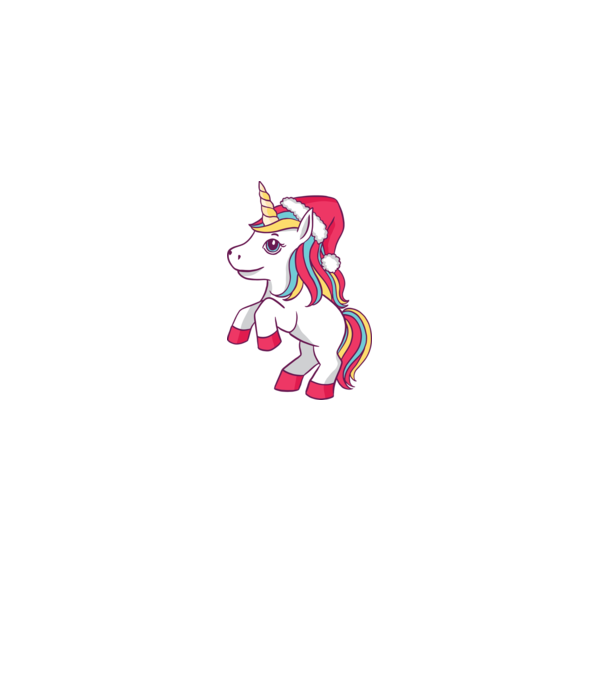 Unicorn de Crăciun model liliachiu pe tricou