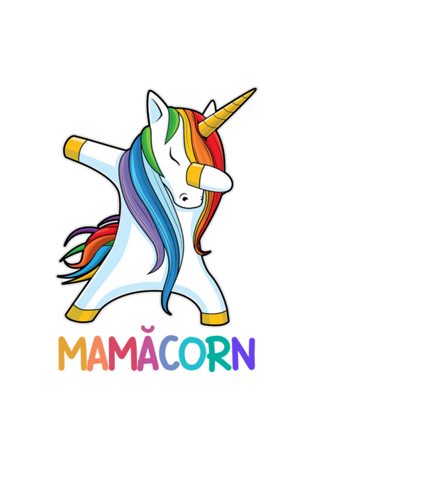 mamăcorn model albastru deschis pe tricou