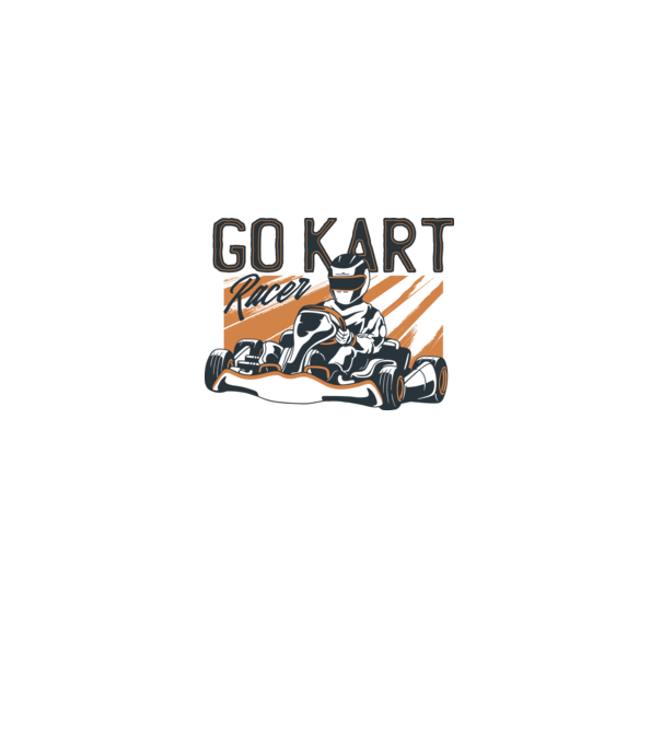 Concurent Go-kart model alb pe tricou