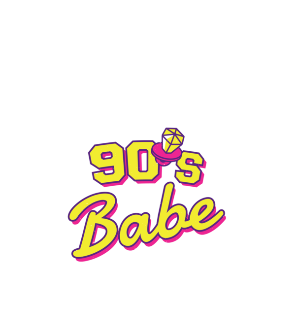 Retro 90s Babe model negru pe tricou