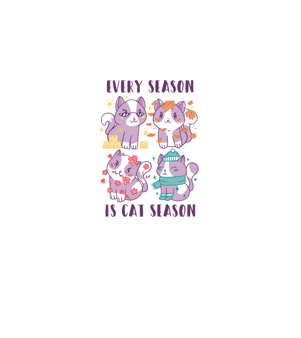 Every Season is Cat Season model alb pe tricou