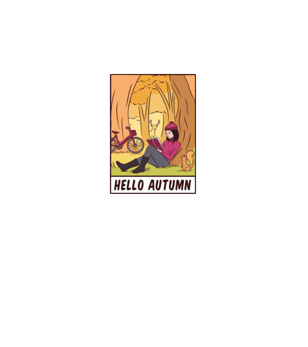 Hello Toamnă model alb pe tricou