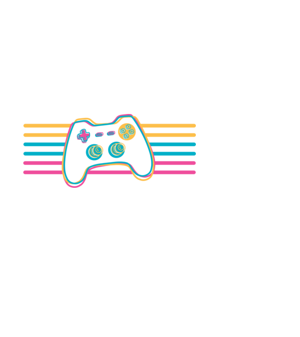 Gamer Controler Retro model negru pe tricou