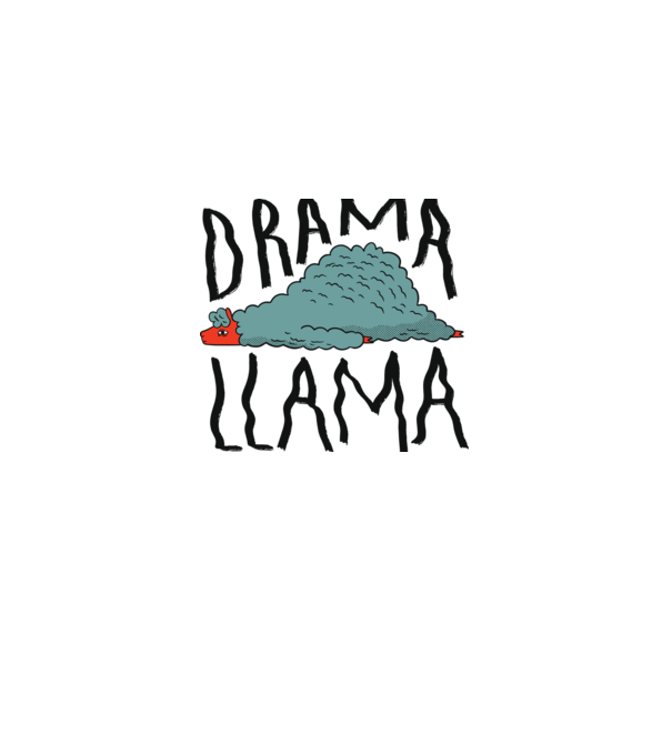 Dramă Lama model alb pe tricou