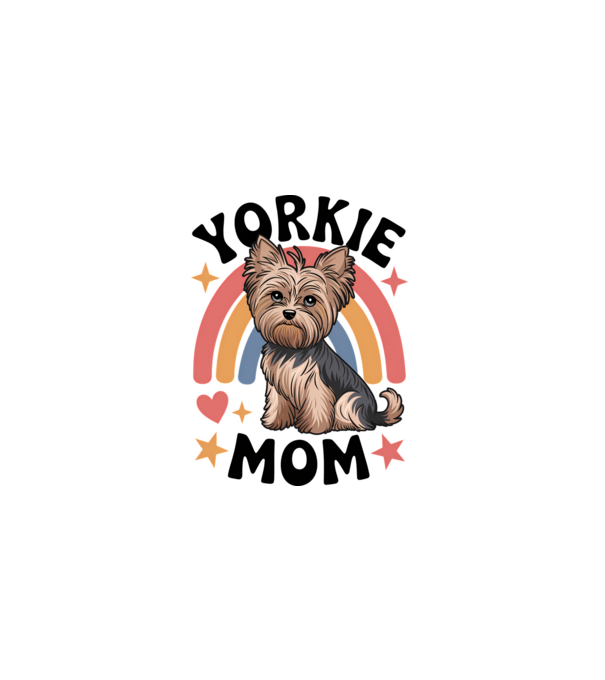 Yorkie Mom Alb model alb pe tricou