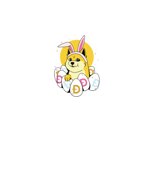 Dogecoin Paște model gri închis pe tricou