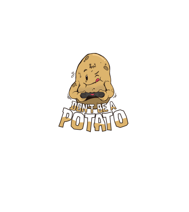 'Don''t be a Potato Gamer' model gri pe tricou