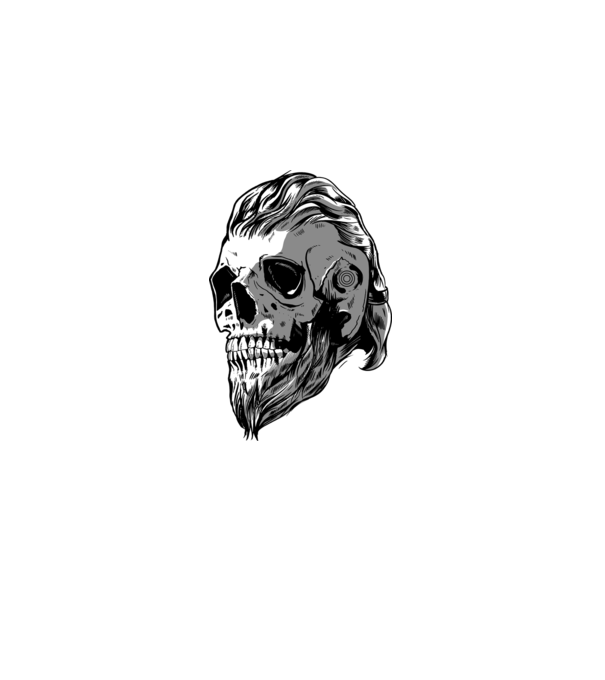 Craniu Viking model negru pe tricou