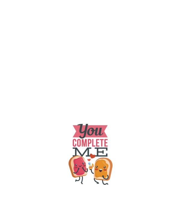 'You Complete Me Tricou drăguț pentru Valentine''s Day' model negru pe tricou