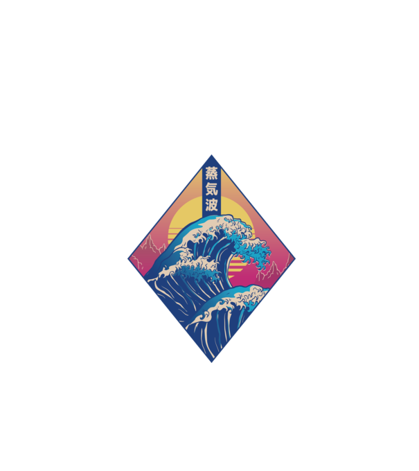 Vaporwave Val model alb pe tricou