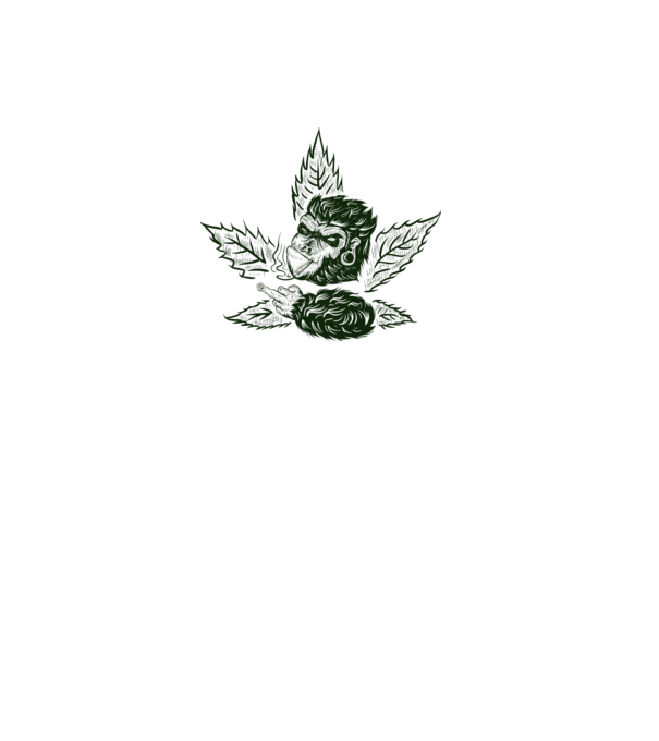 GORILĂ cannabis model alb pe tricou