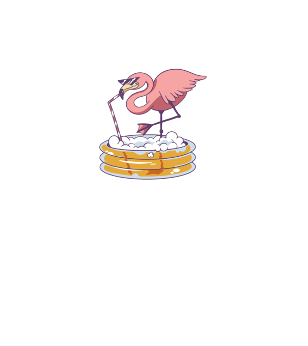Flamingo cu bere model alb pe tricou