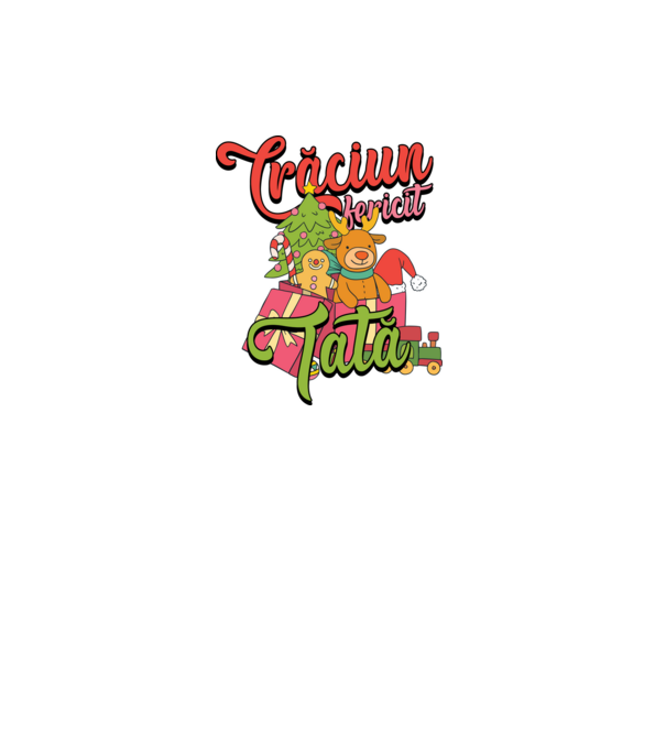 CRĂCIUN FERICIT TATĂ model negru pe tricou