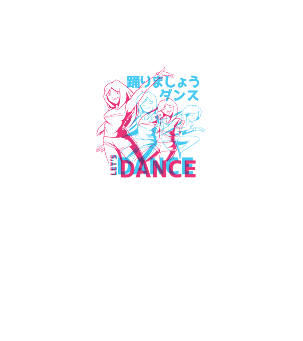 Anime Dance model alb pe tricou