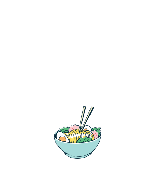 Paste Ramen model alb pe tricou