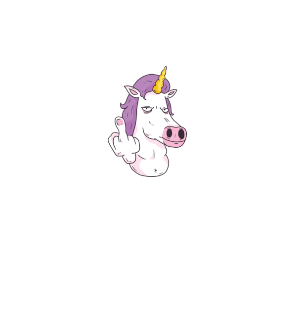 Unicorn arată degetul model turcoaz pe tricou