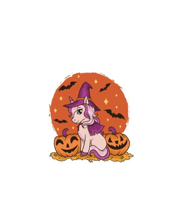 Unicorn Halloween model negru pe tricou