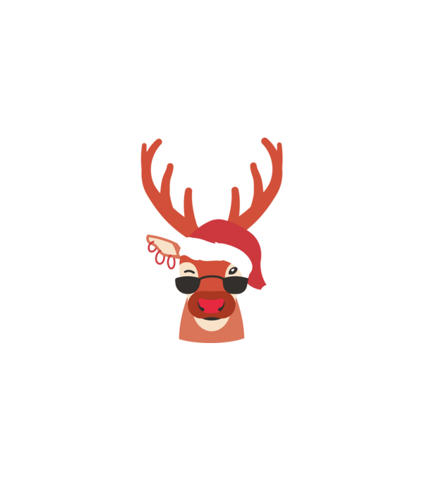 Cool Reindeer Rudolph model negru pe tricou