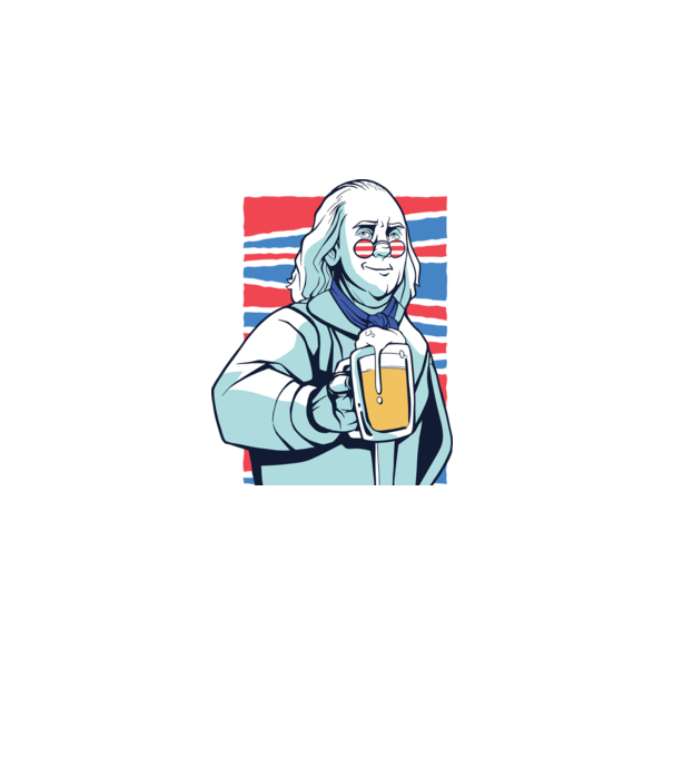 Benjamin Franklin Beer model alb pe tricou