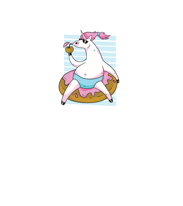 Unicorn în vacanță model albastru deschis pe tricou